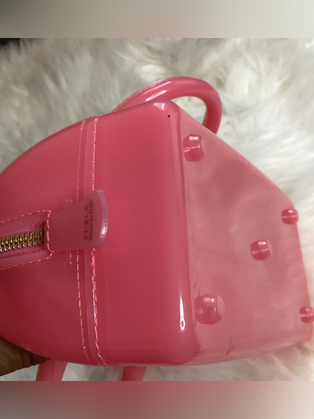💕 CUTE 💕 Furla Jelly Pink Mini Candy Dome Satchel - Picture 9 of 13